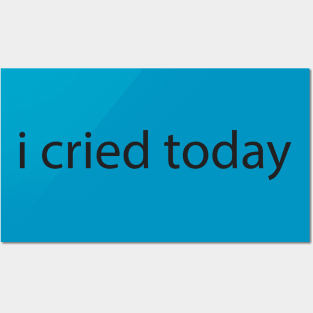 I Cried Today Posters and Art